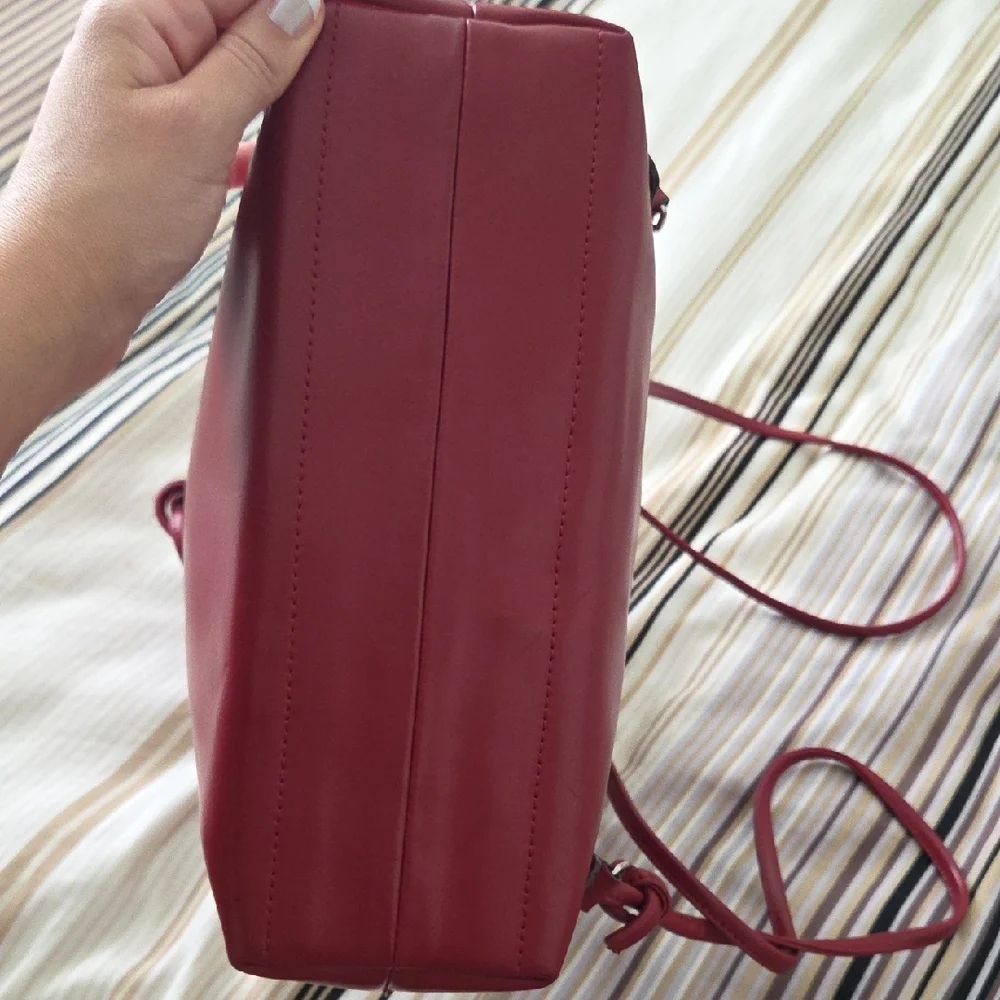Tiffany & Fred Paris Chic Red Leather Backpack - Picture 3 of 15